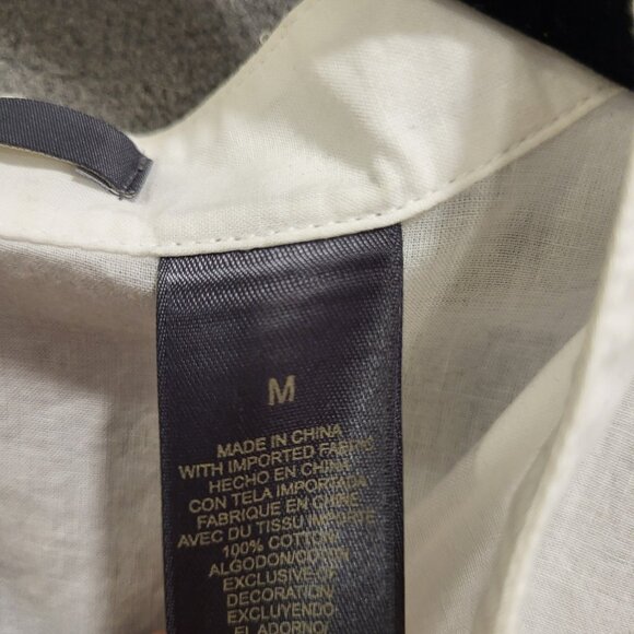 Liz Claiborne Embroidered Shirt Women's Size Medium Button Up Cotton Long Sleeve - Picture 4 of 6